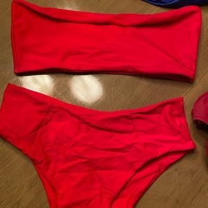 Red Zaful high wasted bikini